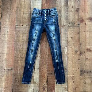 KanCan Signature High Rise Slim Fit Distressed Skinny Jeans – Girls Size 6